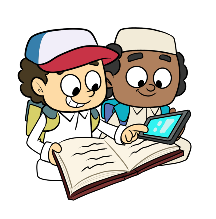 Harf and Esem reading together